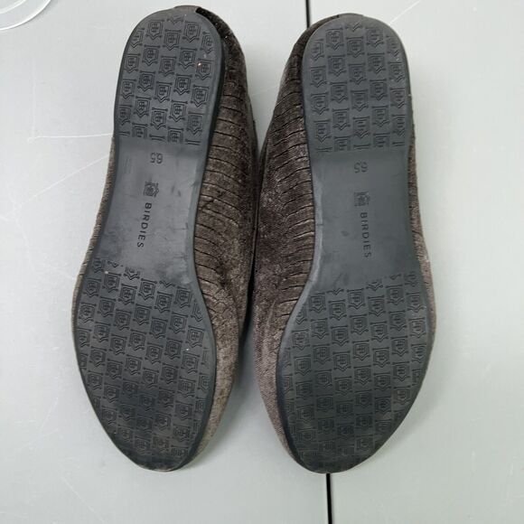 Birdies The Starling Womens 6.5 Shoes Brown Python Print Velvet Loafer Flat - Picture 8 of 10